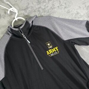 Champion Army Pullover Hoodie Activewear 1/4 Zip Long Sleeve‎ Mens M